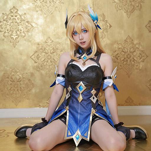 Blonde Cosplayer in Fantasy Outfit