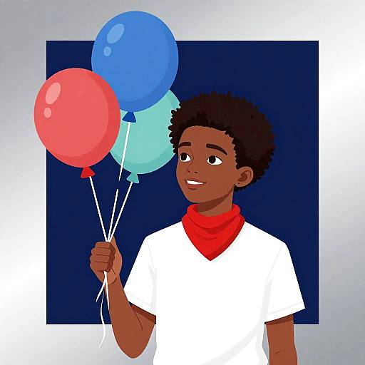 Afrofuturism Boy with Balloons