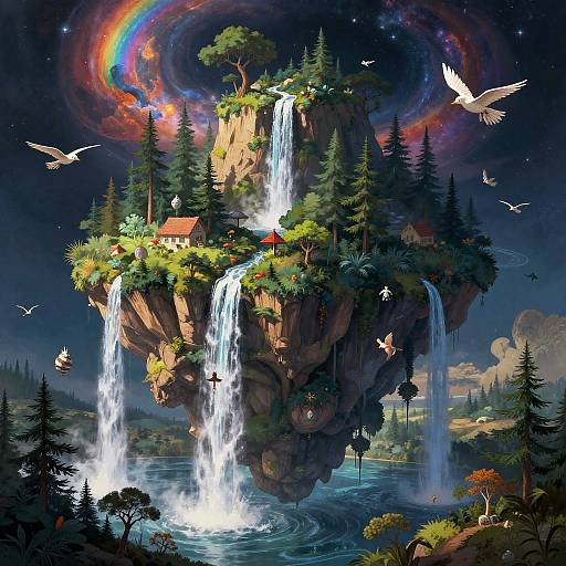 Floating Island Fantasy Landscape