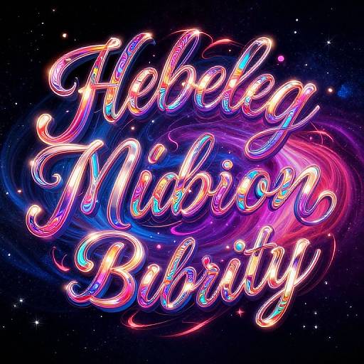 Neon, colorful, cursive text 