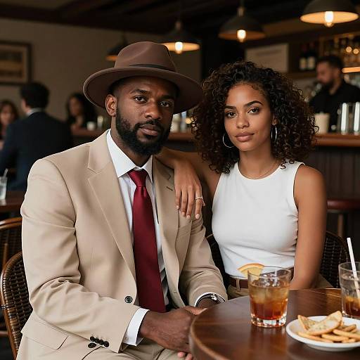 Intimate Scene of a Stylish Couple