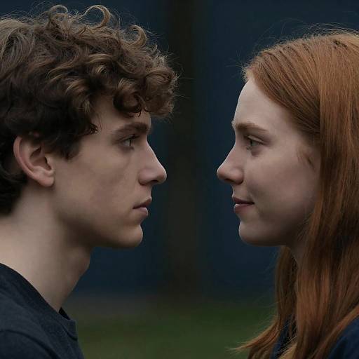 Intense Profile Portrait of Couple