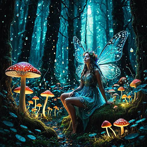 Ethereal Forest Nymph in Mushroom Grove