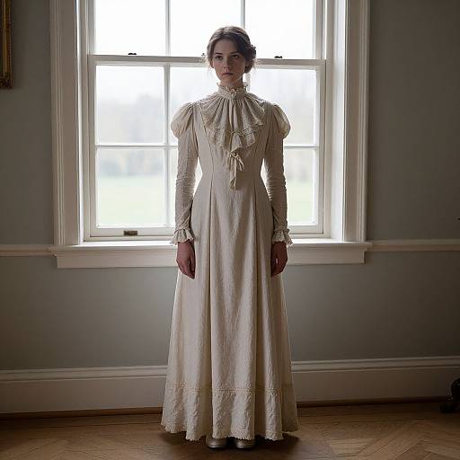 Victorian Woman in Mourning Dress