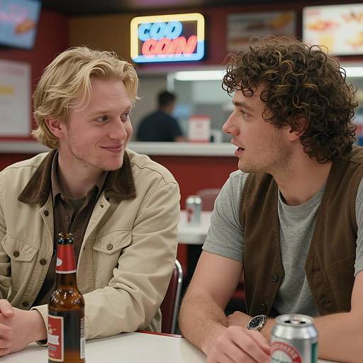 Diner Scene with Two Men Conversing