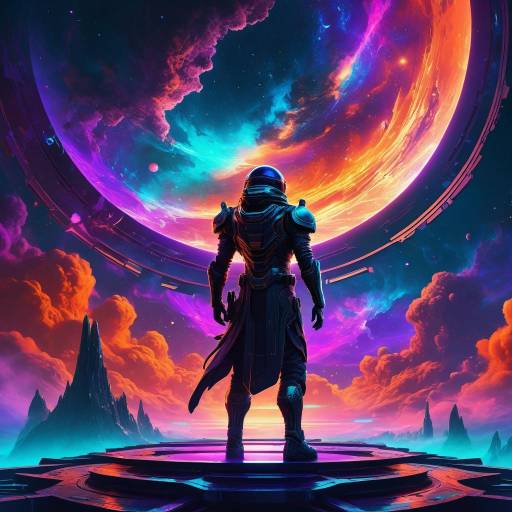 Futuristic Fantasy: Cosmic Exploration Scene