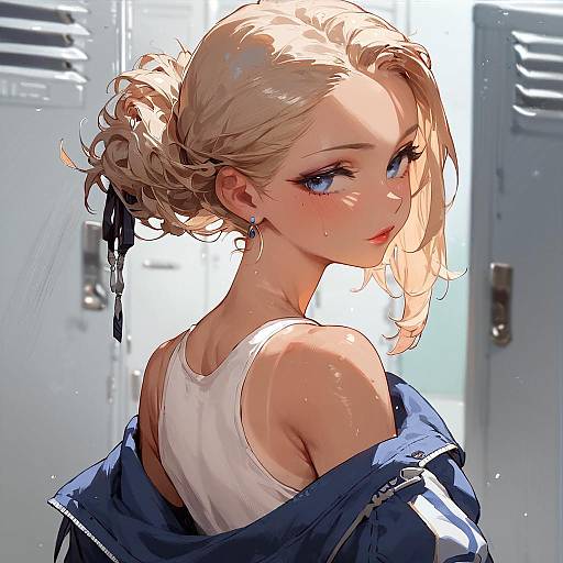 Teen Girl in Locker Room Art