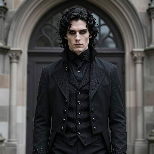 Photorealistic Gothic Man in Victorian Costume