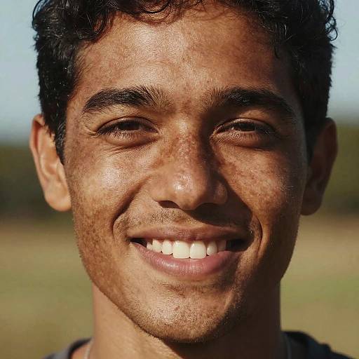 Smiling Man with Bronzed Skin