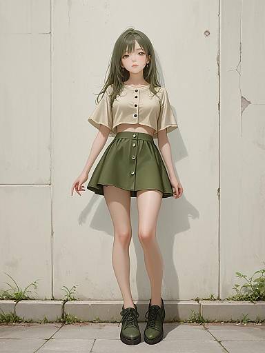 Realistic Full-Body Woman in Casual Outfit