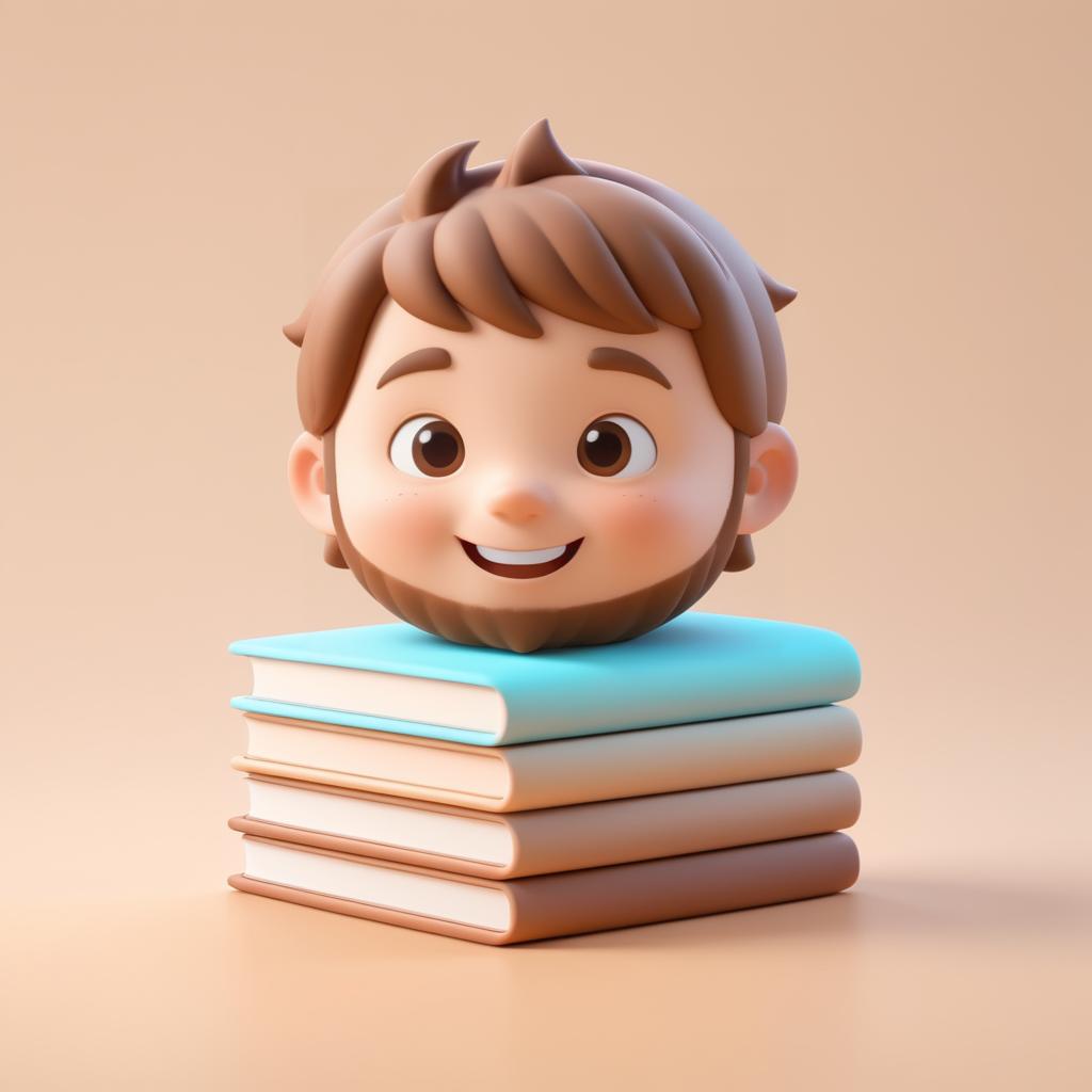 Charming 3D Brown Book Emoji Render