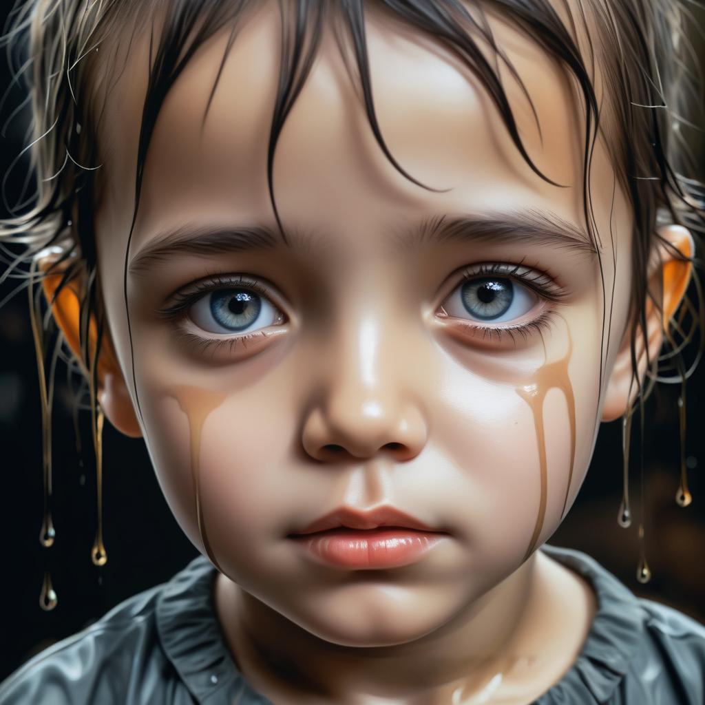 Emotional Portrait of a Sad Child