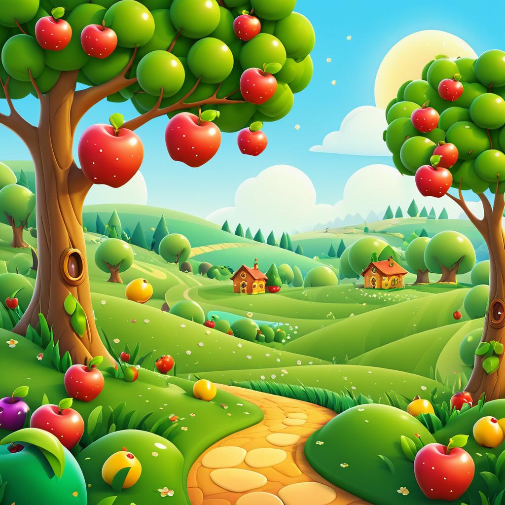 Whimsical Garden Background for Happy Worm