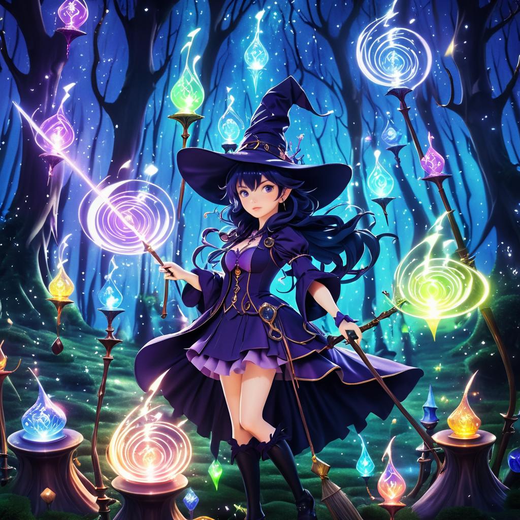 Whimsical Witch in Enchanted Forest