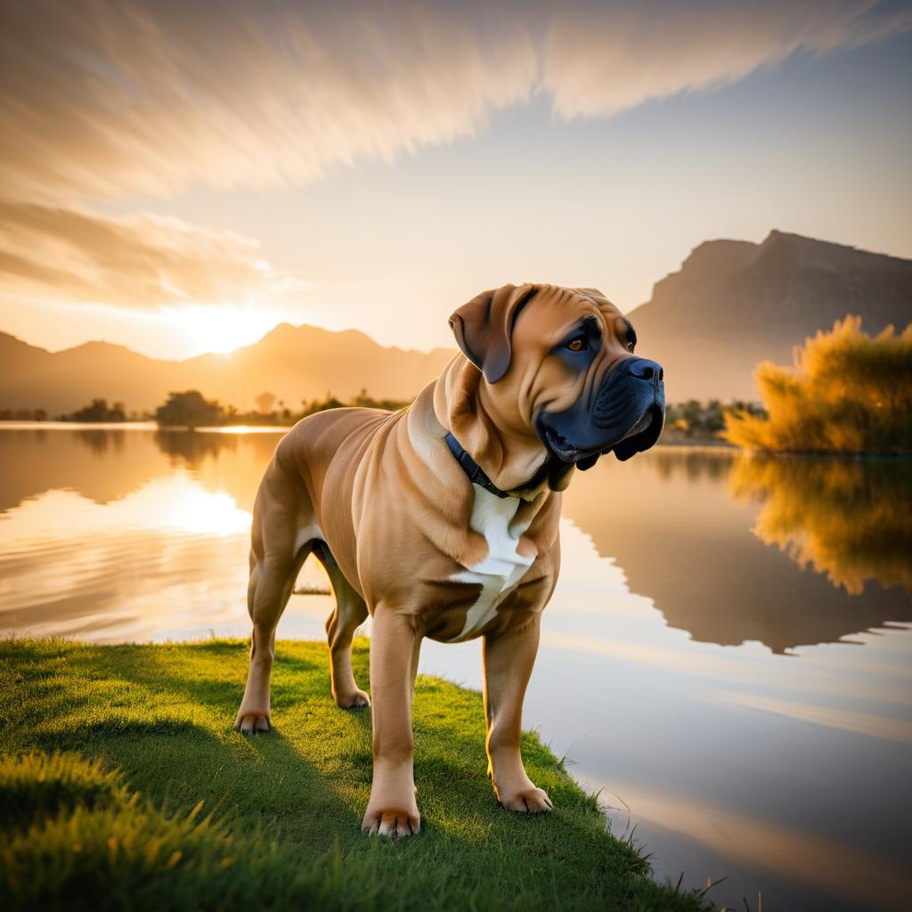 Stunning Bull Mastiff at Sunset