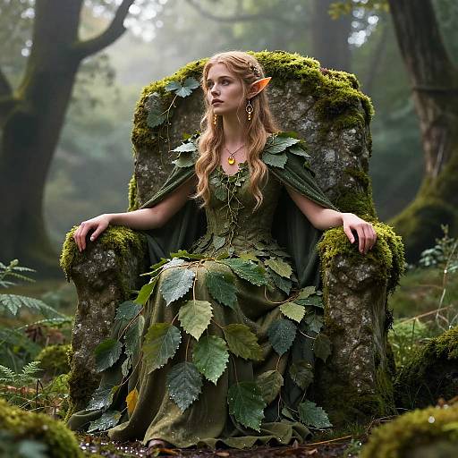 Majestic Elf Queen in Enchanted Glade