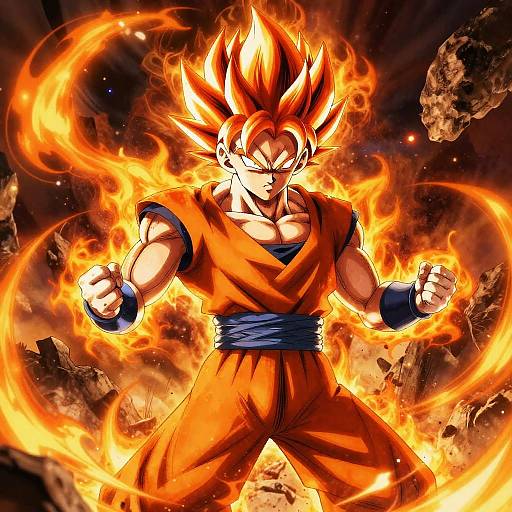 Vegeta Mid-Transformation with Fiery Aura