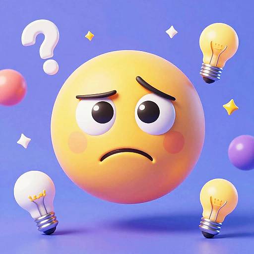 Puzzled Question Emoji Illustration