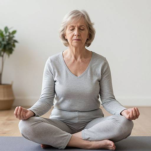 Senior Woman Practicing Mindfulness Meditation