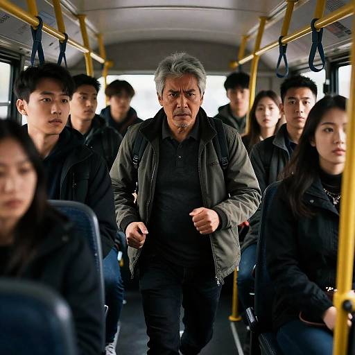 Dynamic Scene on a Crowded Bus