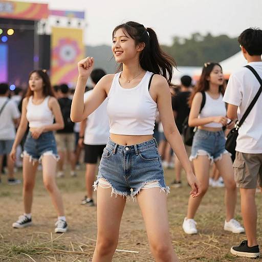 Youthful Festival Vibes in Shorts