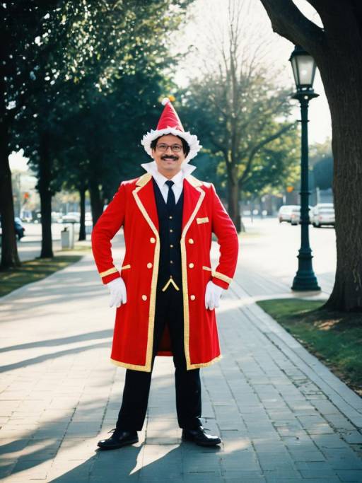 Man in Festive Show Character Costume Outdoors