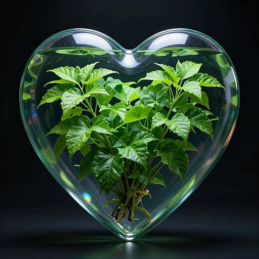 Futuristic Heart-Shaped Plant Aquarium