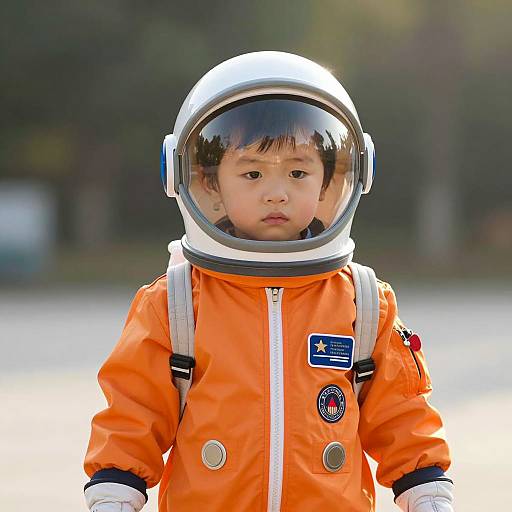 Adorable Toddler in Astronaut Costume