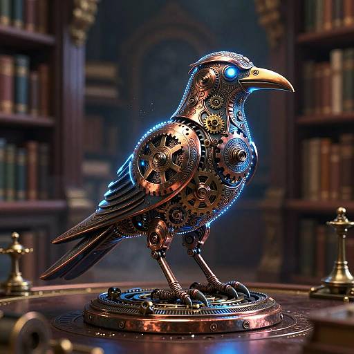 Steampunk Arcane Mechanical Raven