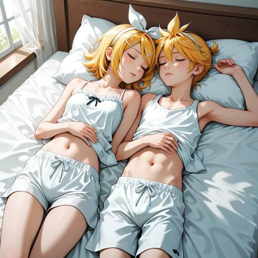 Adorable Sleeping Twins in Bed