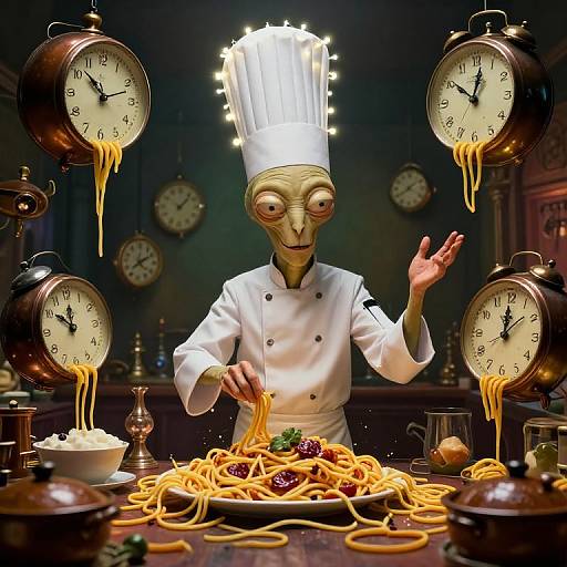 Surreal Alien Chef Dreamscape