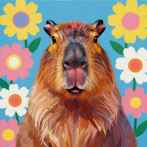 Pop Art Capybara Portrait
