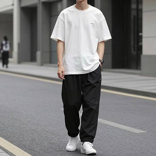 Minimalist Streetwear Amid Urban Architecture