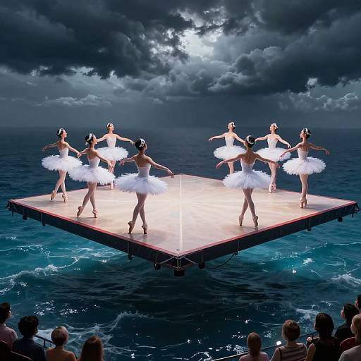 Gravity-Defying Ballerinas on Inverted Ocean