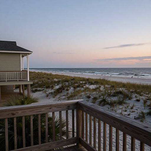 Serene Dusk Beach House View