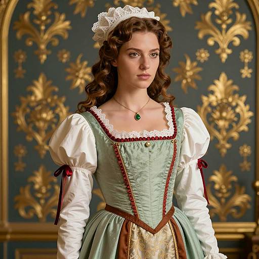 Renaissance Woman in Elegant Dress