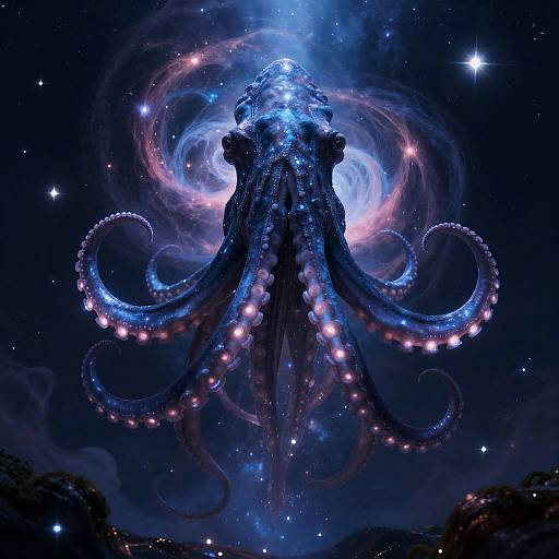 Astral Kraken with Bioluminescent Tendrils
