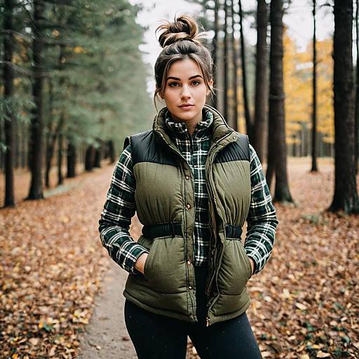 Stylish Fall Outfit with Messy Bun