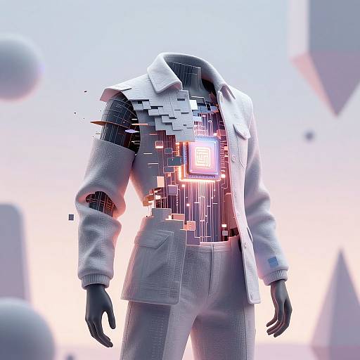 AI Shedding Digital Layers Concept