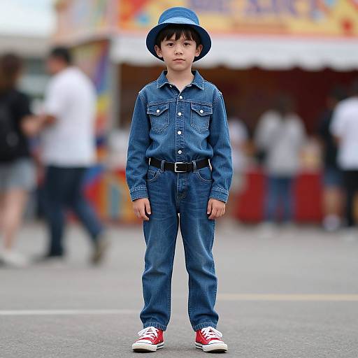 Boy in Denim Fun Fair Costume