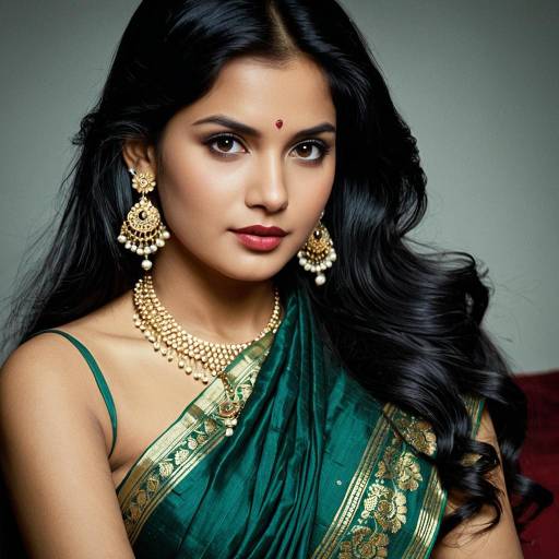 Elegant Girl in Traditional Half Saree