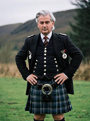 Scottish Kilt Costume in Outdoor Setting