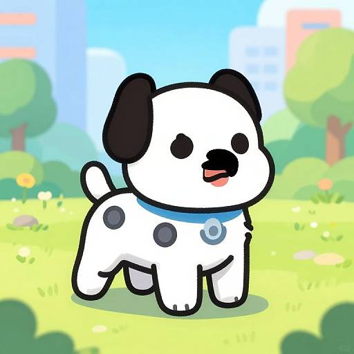 Playful Robotic Dog Cartoon Art