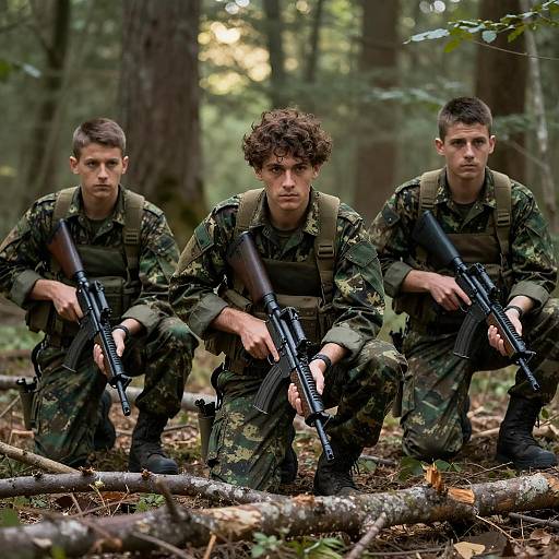 Soldiers in Action: Forest Ambush Scene