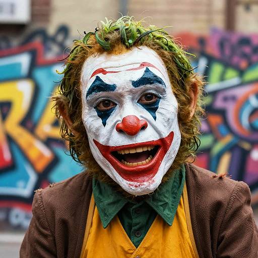 Joker Monkey with Vibrant Clown Mask