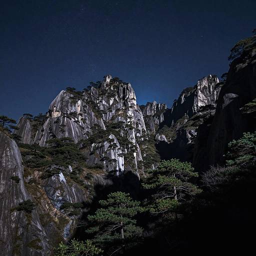 Starry Night Over Mountain Peaks