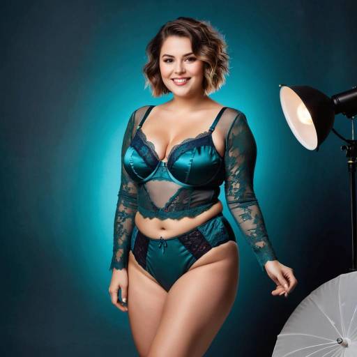 Cheerful Young Woman in Lingerie Set Cheerful Young Woman in Lingerie Set