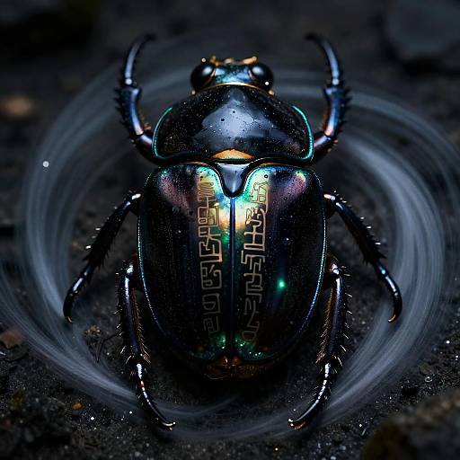 Iridescent Obsidian Scarab Carapace Relic