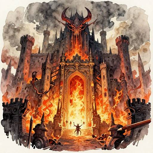 Giant Citadel City of Hell Illustration