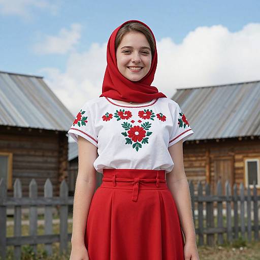 Smiling Woman in Traditional Attire